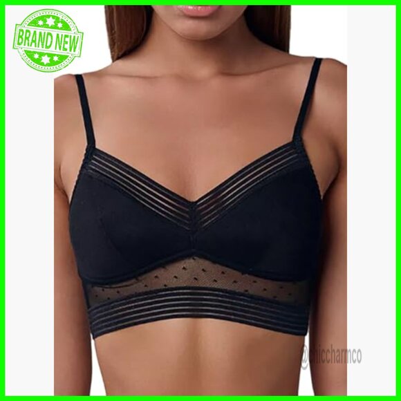 Lace Bralette Wireless Low Back Bra Adjustable Straps Light Padding - Picture 3 of 7